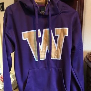 University of Washington sweatshirt.
